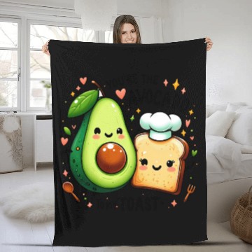 Discover Happy Avocado Toast - Cute and Funny Fleece Blankets