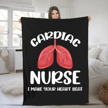 Discover Cardiac Nurse I Make Your Heart Beat Funny Fleece Blankets