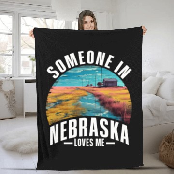 Discover Someone In Nebraska Loves Me Fleece Blankets