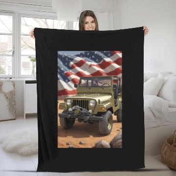 Discover Jeep US Fleece Blankets