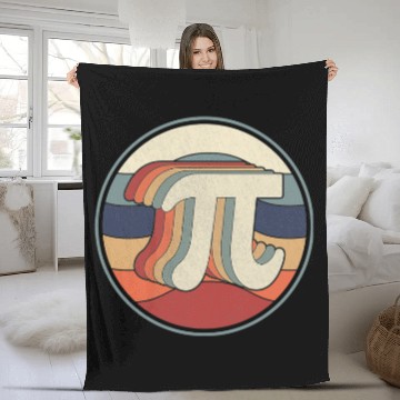 Discover Vintage Pi Day Math 70s 80s Retro Pi Symbol Fleece Blankets
