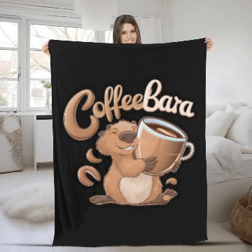 Discover Coffeebara Capybara Coffedrinker Fleece Blankets