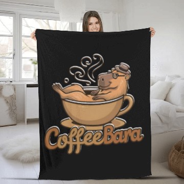Discover Coffeebara Capybara Coffedrinker Fleece Blankets