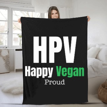 Discover HPV Happy Vegan Proud Awareness Warrior Ovarian Fleece Blankets
