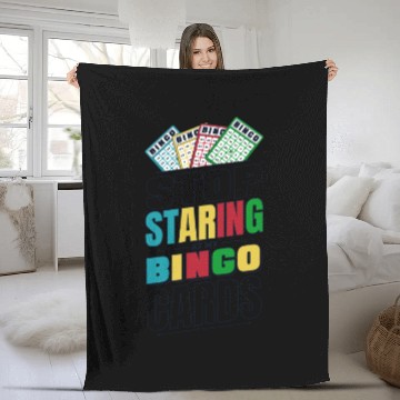 Discover Stop Staring At My Bingo Cards Caller Daubers Fleece Blankets