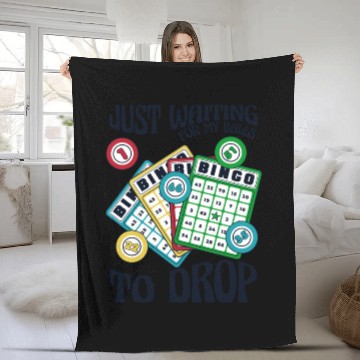 Discover Waiting For My Balls To Drop Caller Daubers Bingo Fleece Blankets