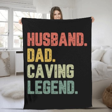 Discover Husband Dad Caving Legend Funny Father Fleece Blankets