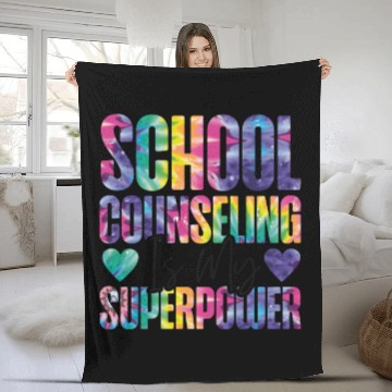 Discover School Counselor Tie Dye School Fleece Blankets