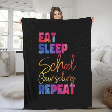 Discover School Counselor Watercolor Eat Fleece Blankets