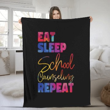 Discover School Counselor Watercolor Eat Fleece Blankets