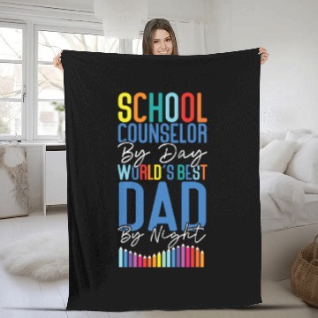 Discover School Counselor Dad School Fleece Blankets