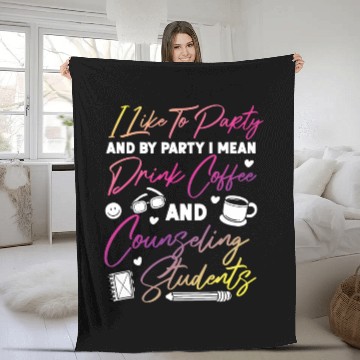 Discover School Counselor Coffee I Like To Fleece Blankets