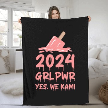 Discover Kamala Harris 2024 | Feminist and Political Meme Fleece Blankets