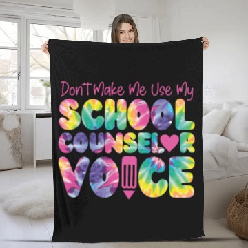 Discover School Counselor Tie Dye Don't Fleece Blankets