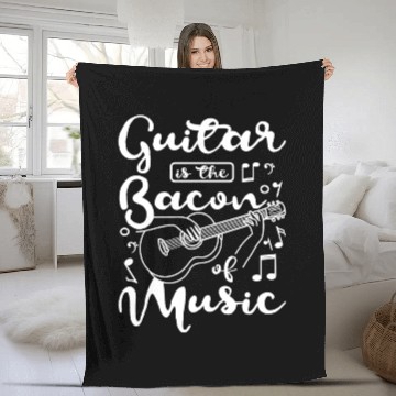 Discover Guitar is the bacon of music Fleece Blankets