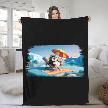 Discover Penguin On Holiday Fleece Blankets