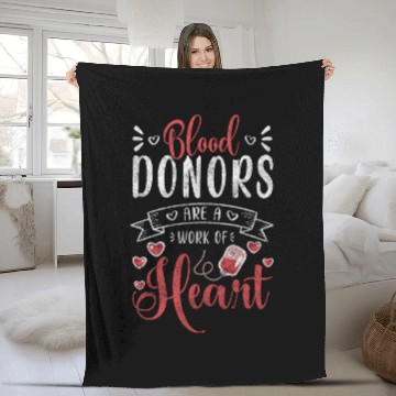 Discover Blood Donation People Thank You Fleece Blankets