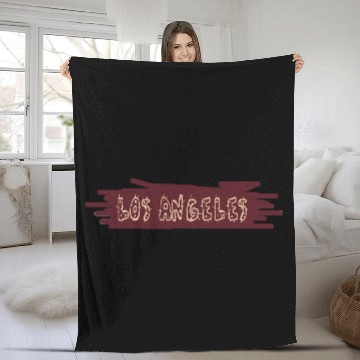 Discover Los Angeles lettering gift idea Fleece Blankets