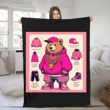 Discover Hip Hop Bear Fleece Blankets