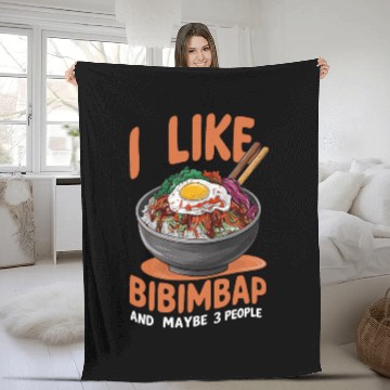 Discover I Like Bibimbap And Maybe 3 People Korean Food Fleece Blankets