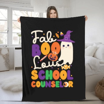 Discover School Counselor Halloween Ghost Fleece Blankets
