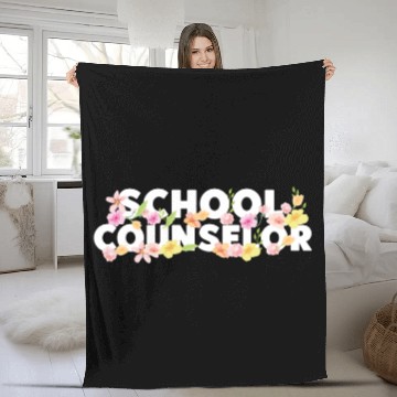 Discover School Counselor Flower Floral Fleece Blankets