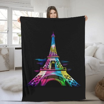 Discover Street style graphic design of the Eiffel Tower Fleece Blankets