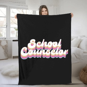 Discover School Counselor Retro 80s 90s Fleece Blankets