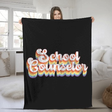 Discover School Counselor Retro Vintage Fleece Blankets