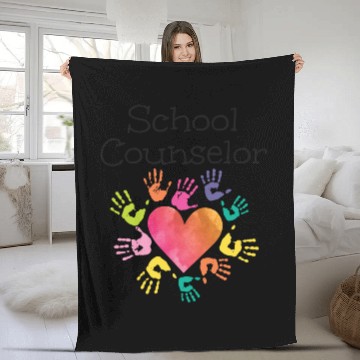 Discover School Counselor Heart Fleece Blankets
