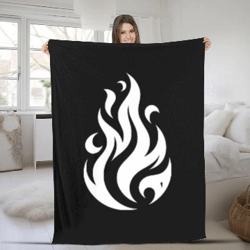 Discover T Tattoo Flames Fire Illustration Design Fleece Blankets