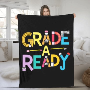 Discover Grade A Ready, Back to school art Fleece Blankets