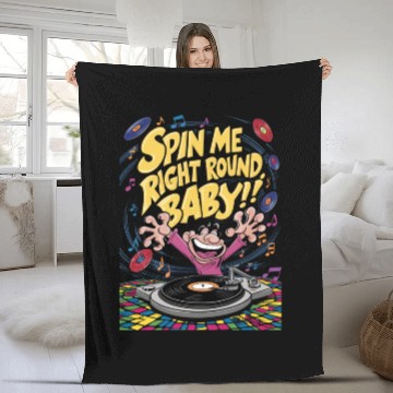 Discover Comic style spin me right round baby | turntable Fleece Blankets