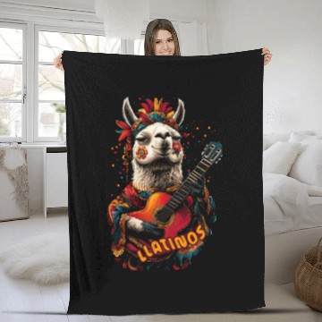 Discover llama latinos Fleece Blankets