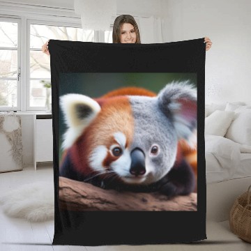 Discover The red panda-koala Fleece Blankets