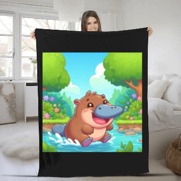 Discover The hippo-platypus Fleece Blankets