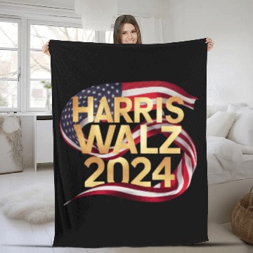 Discover Harris Walz 2024 Election the True Campaign Spirit Fleece Blankets