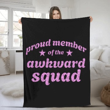 Discover Proud member of the awkward squad in pink Fleece Blankets