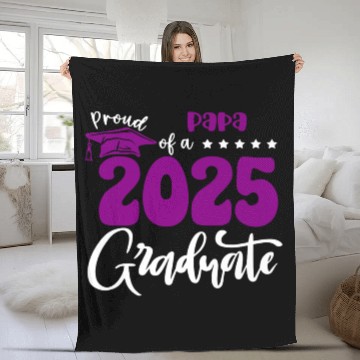 Discover Proud Papa Graduate 2025 Senior Class of 2025 Grad Fleece Blankets