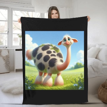 Discover The ostrich-cow Fleece Blankets
