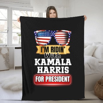 Discover Vote for Kamala Harris 2024 election campaign. Fleece Blankets
