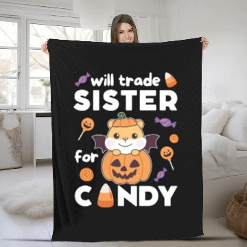 Discover Hamster Halloween Trade Sister For Candy Fleece Blankets