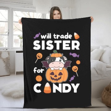 Discover Cow Halloween Trade Sister For Candy Fleece Blankets