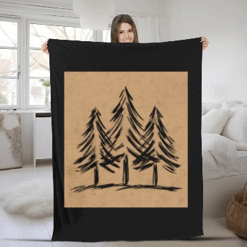 Discover Skinny pine trees Pine forest gift for nature hike Fleece Blankets