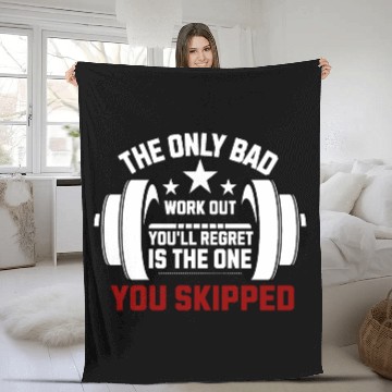 Discover The Only Bad Workout Gym Fleece Blankets