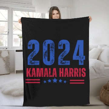 Discover Kamala Harris 2024: The First Woman President Fleece Blankets