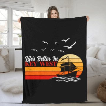 Discover KEY-WEST FLORDIA Sailing West Keys Sailing Outfit Fleece Blankets