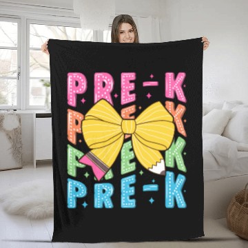 Discover Retro Coquette Pre-K Teacher Student Funny Back To Fleece Blankets