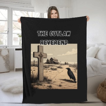 Discover The Outlaw Reverend, Crow And Cross Fleece Blankets