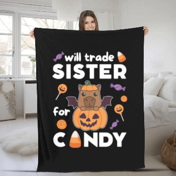 Discover Capybara Halloween Trade Sister For Candy Fleece Blankets